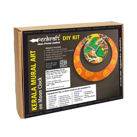 Penkraft | Kerala Mural Art on Moon Clock DIY Kit | Order Now