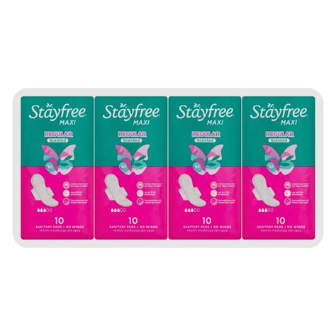 Stayfree Maxi Regular Sanitary Pads No Wings Scented 4x10s - Superb Hyper