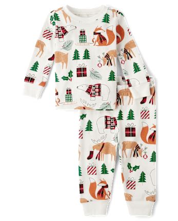 Baby And Toddler Matching Family Christmas Long Sleeve Animal Snug Fit ...