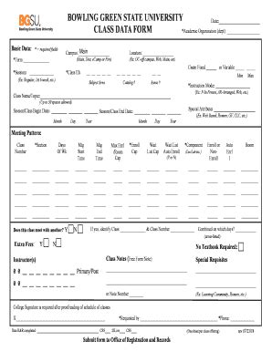 Fillable Online Class Data Form Fax Email Print - pdfFiller