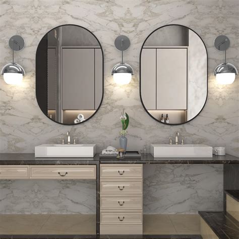 Amazon.com: CASSILANDO 2 Pieces Oval Mirror, 20"×30" Oval Bathroom ...