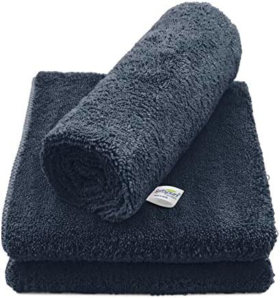 SOFTSPUN Microfiber Cloth 40x60 Cms, 4 Piece Towel Set, 340 GSM (Grey ...