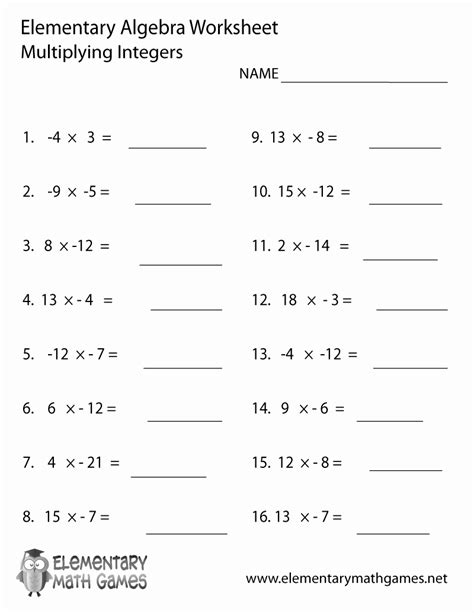 Image result for Multiplying Integers Worksheet