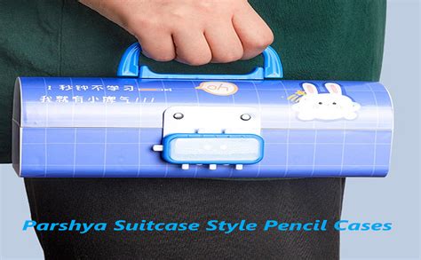 Parshya Plastic Kids Pen & Pencil Box-Suitcase Style Password Lock ...