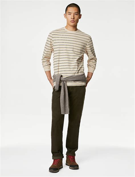 Buy Pure Cotton Striped Long Sleeve T-Shirt at Marks & Spencer