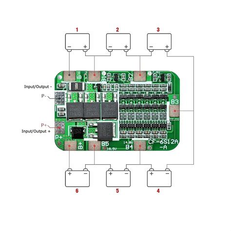 24V 6S 15A BMS Board BMS 6S 15A 24V Battery Protection – REES52