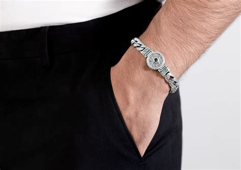 Emerald Templar Men's Bracelet With Green Stones Orionz Jewels