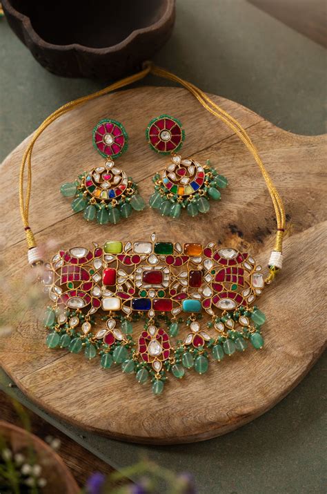 Ketaki Navrattan Kundan Necklace Set – Paisley Pop Shop