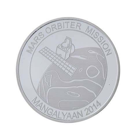 50 Gram Mangalyaan / Mars Orbiter Mission Silver Coin (999 Purity ...