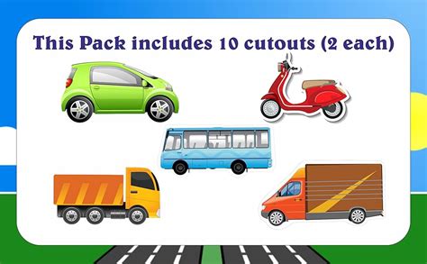 Pretty UR Party Transport Theme Paper Cutouts for Birthday Parties ...