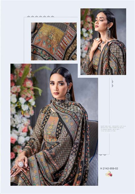 Alok Black Biba Edition 5 Viscose Maslin Dress Material 10 pcs Catalogue