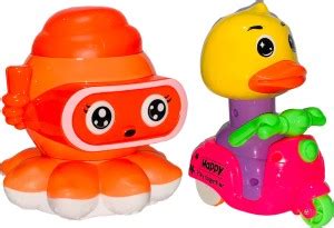 Wishmaster Pack Of 2 Small Size Press & Go Scooter + Pullback Octopus ...