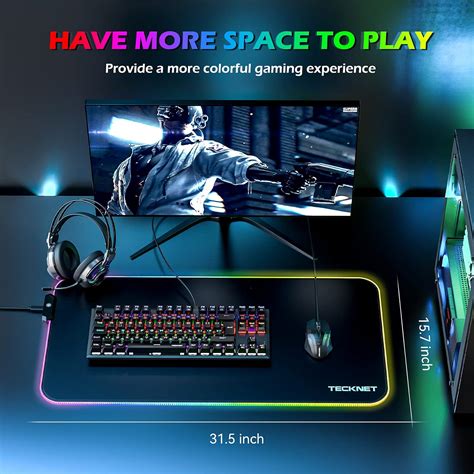 Buy TECKNET RGB Gaming Mouse Pad, LED Soft Extra Extended Large ...