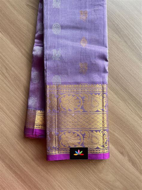 Lavender Long Border Mangalagiri Silk Cotton Saree-14401 – FABK