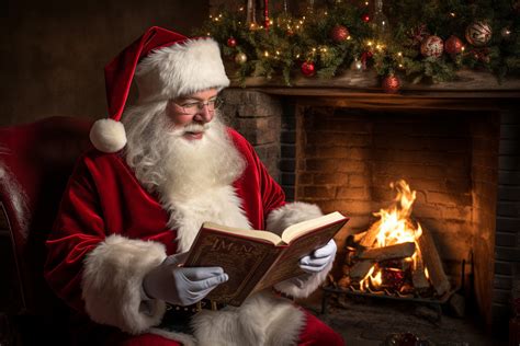 Santa Claus Reading Book Free Stock Photo - Public Domain Pictures
