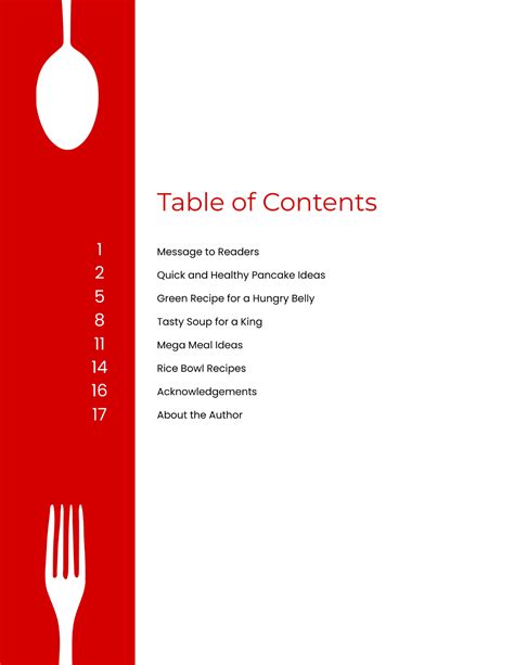 Image result for Free Table Contents Template
