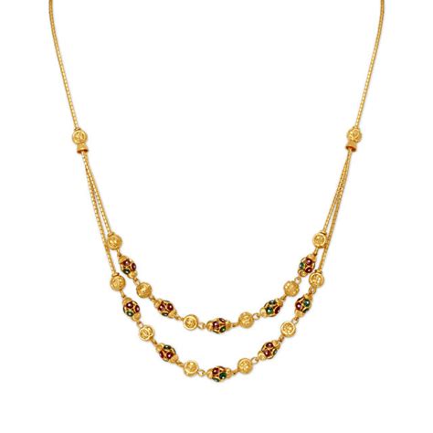 Coloured Spherical Bead Gold Chain