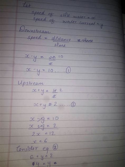 A man can row DownStream 20km in 2hours and upstream 4km in 2hours ...