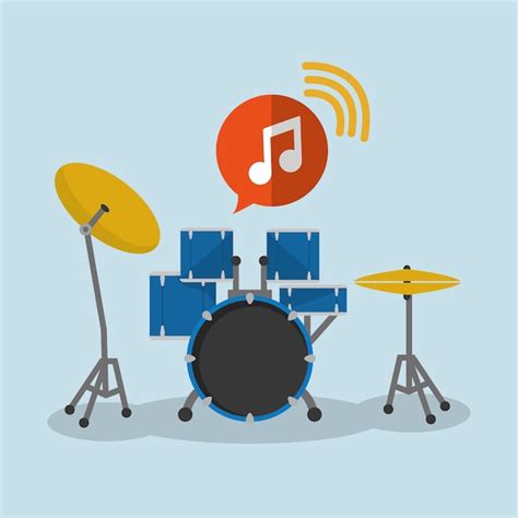 Instrumento de som de música de tambor | Vetor Premium