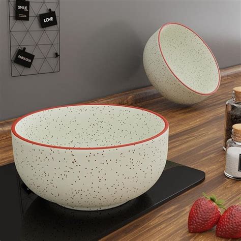 Buy The Earth Store White Marble Ceramic Snack Bowls Set of 2 for ...