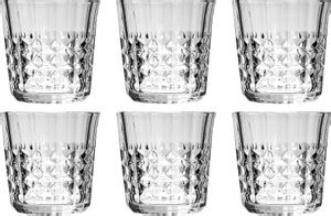 GREEN KIVVI (Pack of 6) High Quality Crystal Clear Diamond Cut Whiskey ...