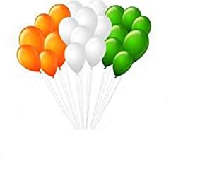 YNS Crafts Stock Tricolor Balloons/Tiranga Balloons/Orange White And ...