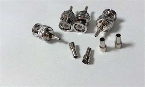 Elvy 4pcs Brass BNC Male Plug Window Crimp RG316 RG174 RG179 LMR100 ...