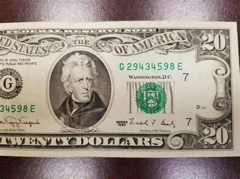 1990 ~ $20 Dollar Bill Note FRN ~ Chicago ~ G29434598E | #2065775164