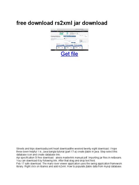 Image result for Rs2xml Java Download