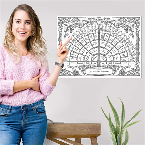 Buy 2 Pack - Wedding Gift - Family Tree Chart to Fill In - 6 Generation ...