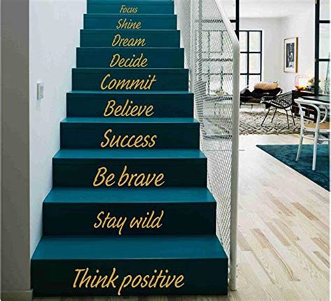 CVANU Letters Wall Decor Stickers Stair Decals Quotes Stairway Decals ...