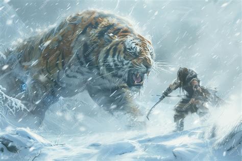 Premium Photo | A hunter exhibits primal instincts while stalking in a ...