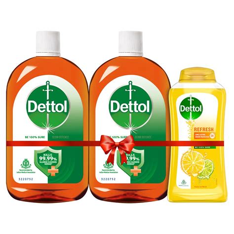 Dettol Antiseptic Disinfectant Liquid, 550ml (Pack of 2) & Dettol Body ...