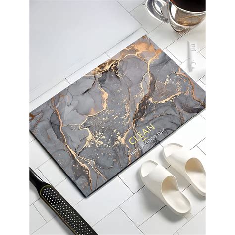 Buy UMAI Diatom Mud Rectangular Anti Skid Bath Mat, Grey Online