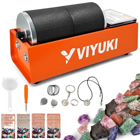 VIYUKI 2025 Professional Rock Tumbler Kit - Double Drum 6LB Lapidary ...