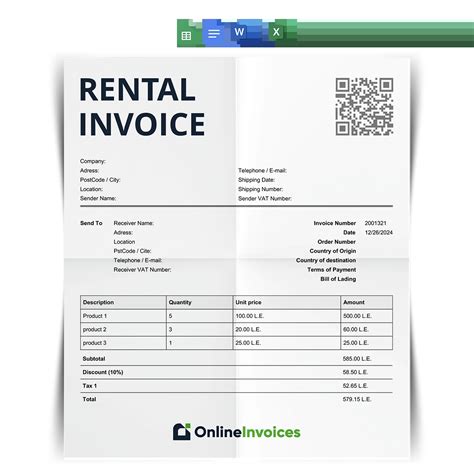 Reconciliation Invoice Template Free Download word, excel, google docs and sheets