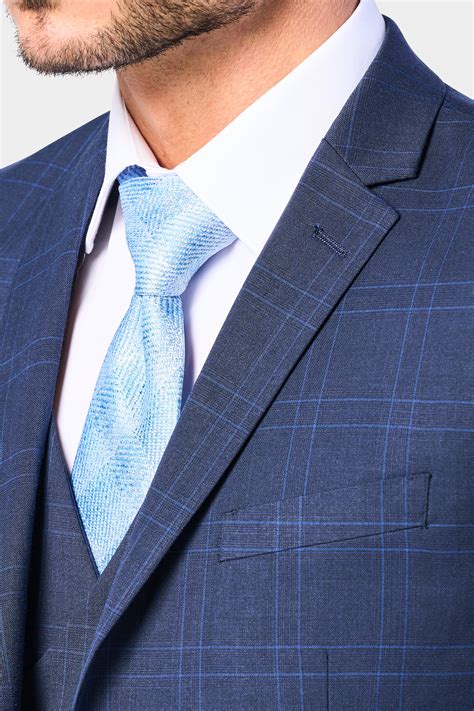 Medium Blue Plaid 3 Piece Suit | Mensuits | 3pc Suti Starting At $249 ...