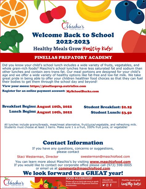 Pinellas Preparatory Academy - Maschio's Food Services
