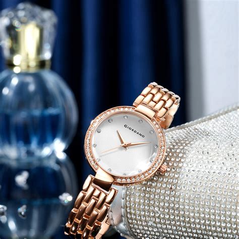 Giordano Analog Watch for Women with Diamond Indices, Stainless Steel ...