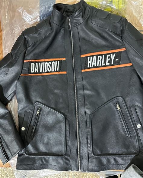 Men's Harley Davidson Bill Goldberg Black Leather Motorcycle Jacket - Etsy