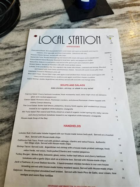 Menu at Local Station pub & bar, Braselton