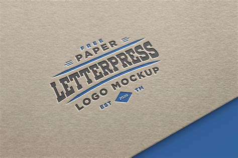 Free Paper Letterpress Logo Mockup (PSD)