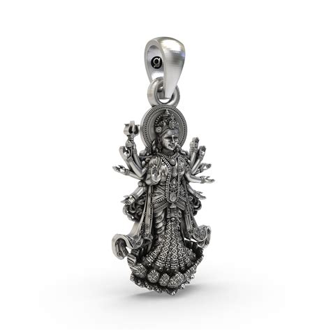 925 Silver Durga Maa (Navadurga) Pendant – Multi-Armed Shakti with Tri ...