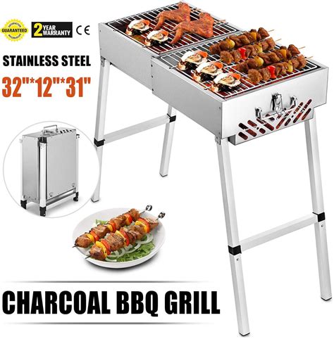 Amazon.com : VEVOR Folded Portable Charcoal BBQ Grill Outdoor Barbecue ...