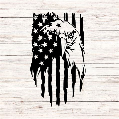 American Flag Eagle SVG: Distressed USA Patriotic Design (digital ...