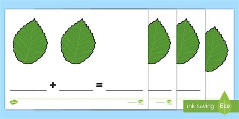 Blank Leaf Number Sentence Worksheets