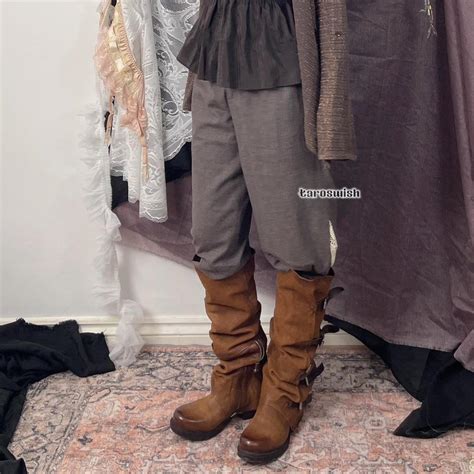 Brown Capri Pants with Cotton Lace on Sides waist... - Depop