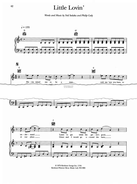 Little Lovin' - sheet music by Neil Sedaka - fbd-44690 | notendownload