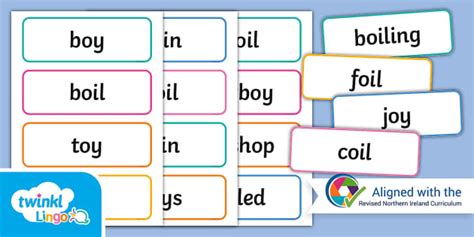 Linguistic Phonics Stage 5/6 Phase 3a 'oy' Sound Word Cards