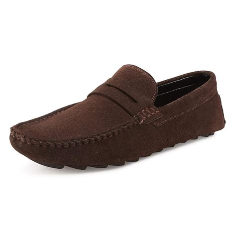 Buy LOUIS STITCH Men's Brunette Brown Demesure Unerobe Italian Suede ...